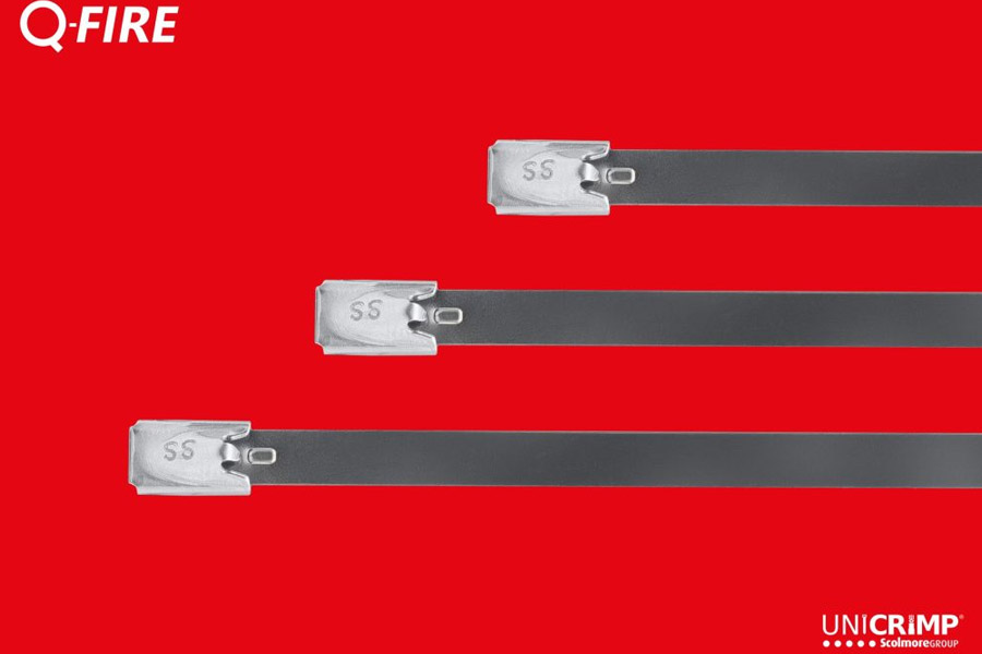 Unicrimp expands Q-Fire range with stainless steel metal cable ties