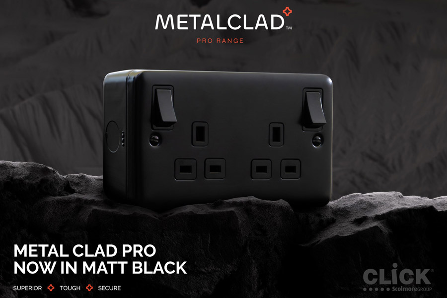 New matt black finish for Scolmore’s Metal Clad Pro