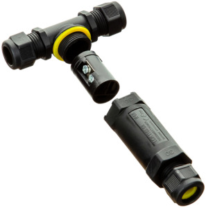 IP6 poutdoor T-junction connector from Timeguard__Exploded