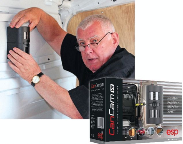 Tony Cable (NICEIC senior marketing and events engineer) tests ESP’s CanCam VR surveillance system