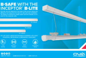 3 8 OVIA adds linear batten LED lights to Inceptor range
