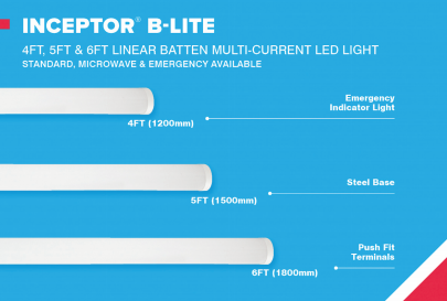 OVIA adds linear batten LED lights to Inceptor range