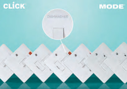 Click Scolmore’s laser-etched Mode 20A DP Switches and FCUs available from stock