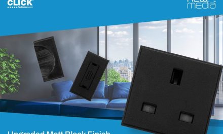 Matt Black finish for Click Scolmore’s New Media range