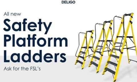 Introducing Deligo’s new fibreglass safety platform ladder range