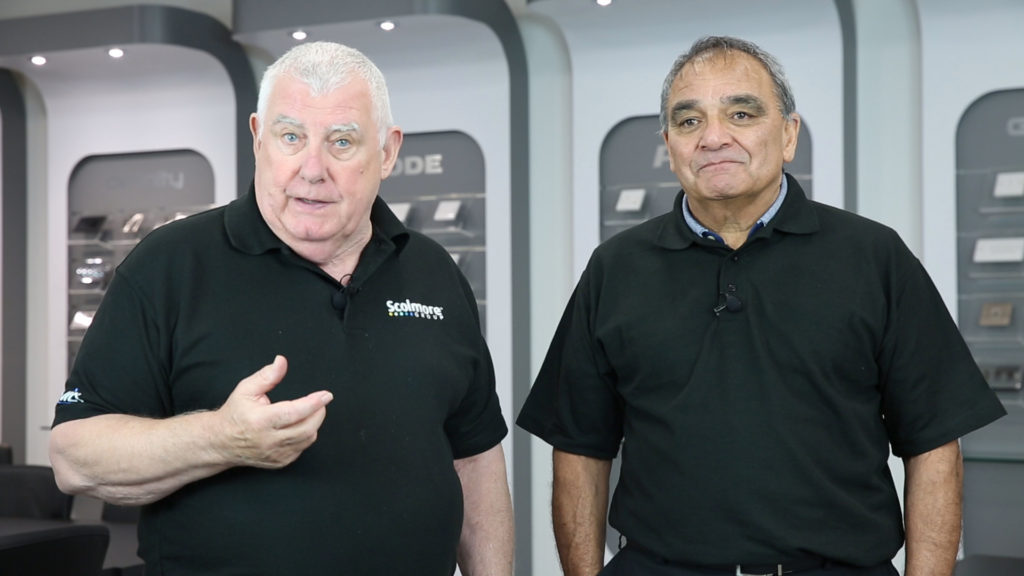 Billy Byrne and Tony Cable Scolmore Tony Cable and celebrity sparky Billy Byrne join Scolmore at ELEX