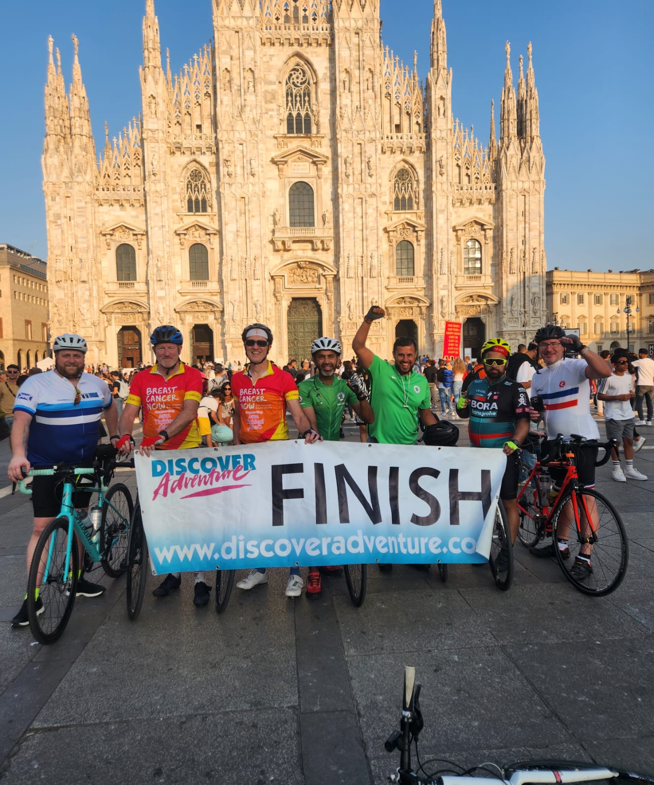 Electrical training officer Frankie says thanks to EIC by completing epic fund-raising cycle from Venice to Milan