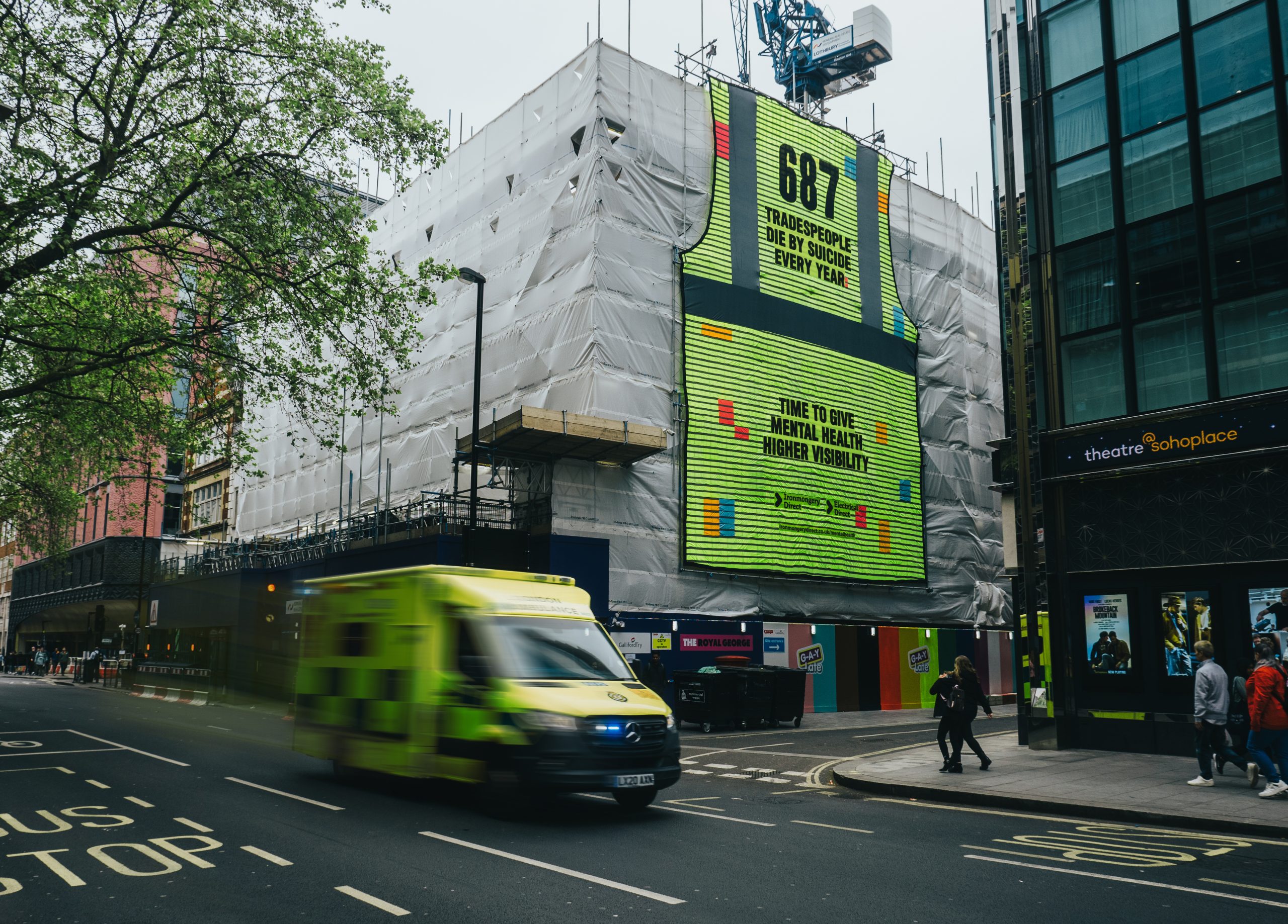 Giant mural of 687 high-vis vests created to represent annual trade suicides