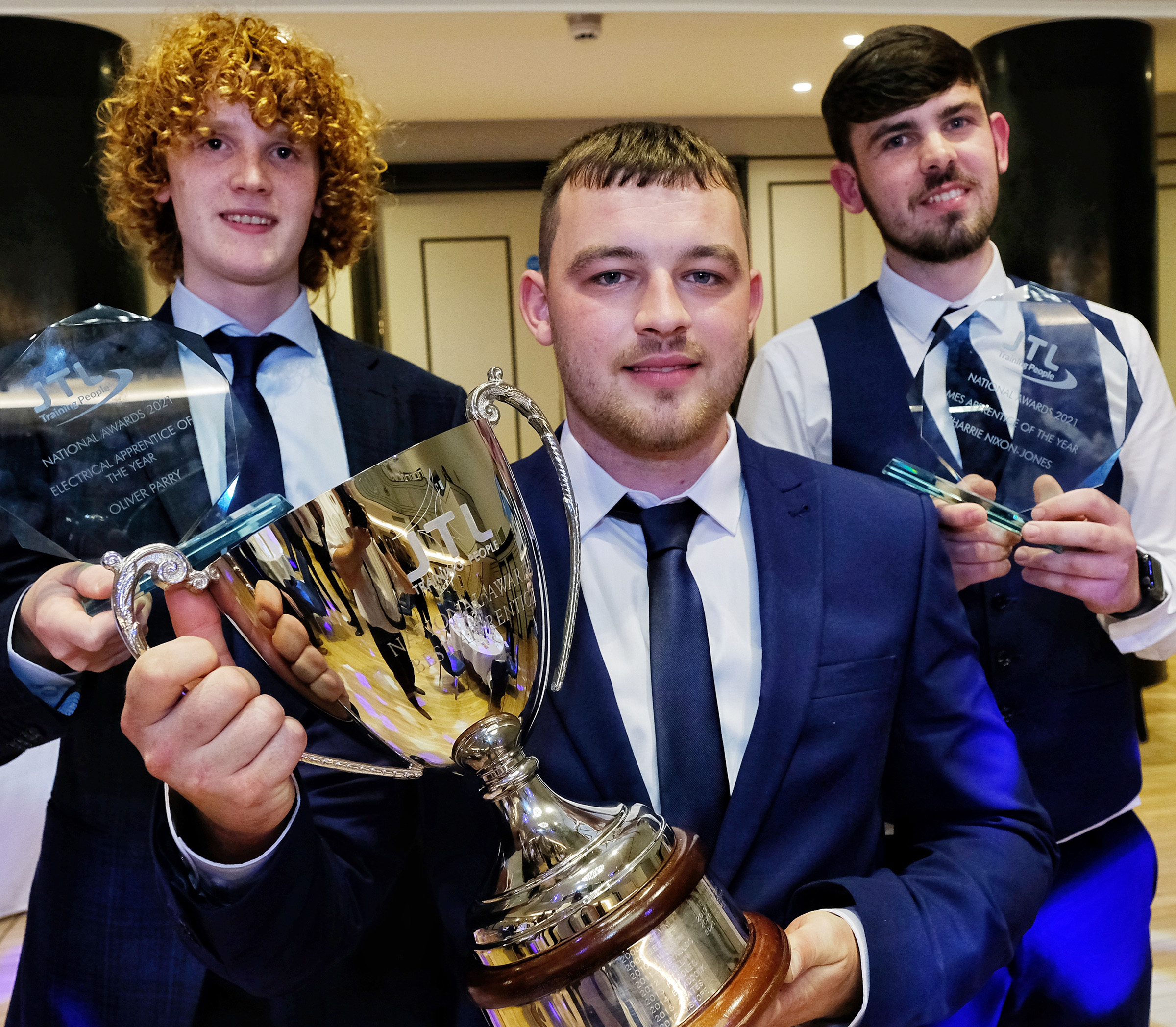 Nathan Pryce, Harrie-Nixon Jones and Oliver Parry named winners at the JTL National Apprentice Awards 2021