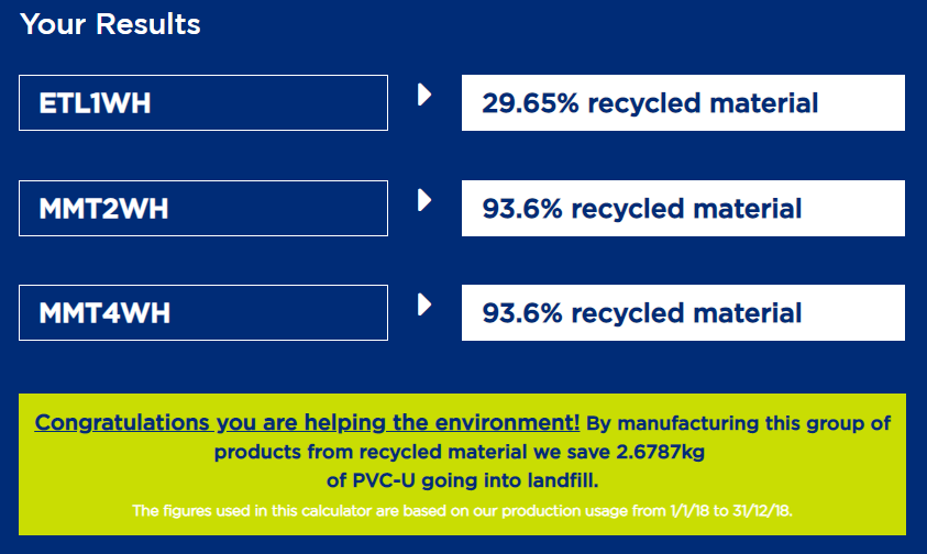 Marshall Tufflex PVCU Calculator Screenshot 3 New interactive recycling calculator launched by Marshall-Tufflex
