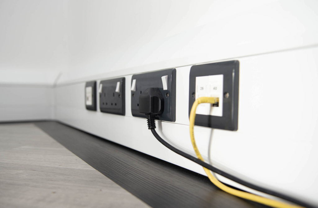 Sterling XL at skirting level Sterling data solution for football club’s state-of-the-art media room