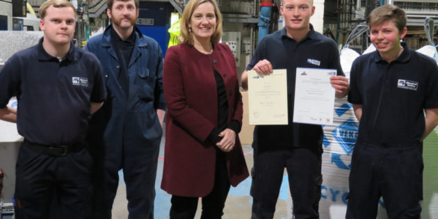Marshall-Tufflex engineering apprentice Josh receives award from Home Secretary