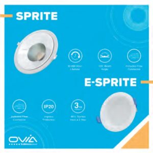 ovia sprite Recessed LED Downlights with CTA Switch from Ovia