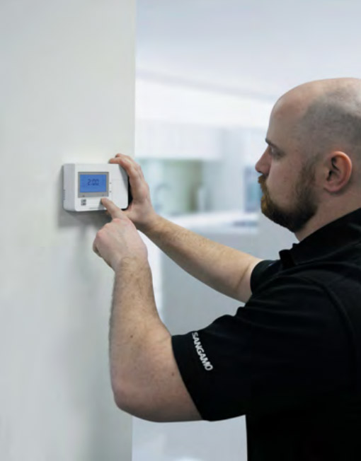 Sangamo timers and heating controls in three colours