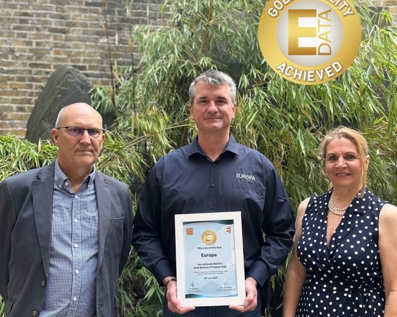 Europa achieves EDATA data pool Gold Standard rating
